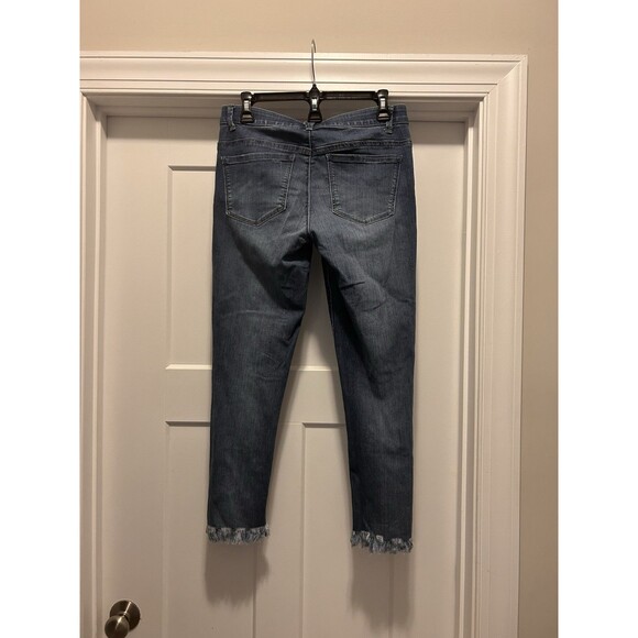 Democracy AB Technology Distressed Denim Dark Blue Jeans Women's Size 4 Slimming - Picture 6 of 7